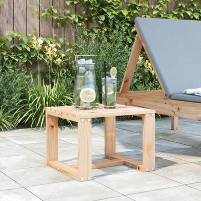 Garden Side Table Natural Pine 40x38x28.5 cm Solid Wood Slatted Outdoor Patio UK - Image 1 of 4