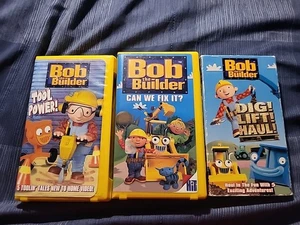 Bob The Builder VHS Lot. Includes 3 Tapes With 14 Episodes Total. Fully Rewinded - Picture 1 of 6