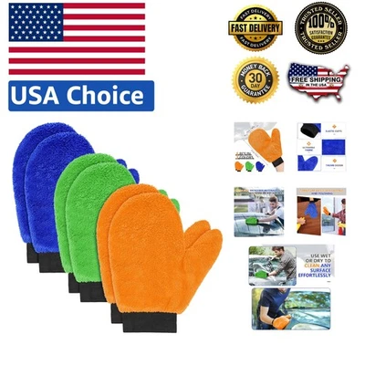 Versátiles guantes antipolvo de microfibra de 6 piezas con pulgar - perfectos para el hogar y el automóvil Foto 1 de 4