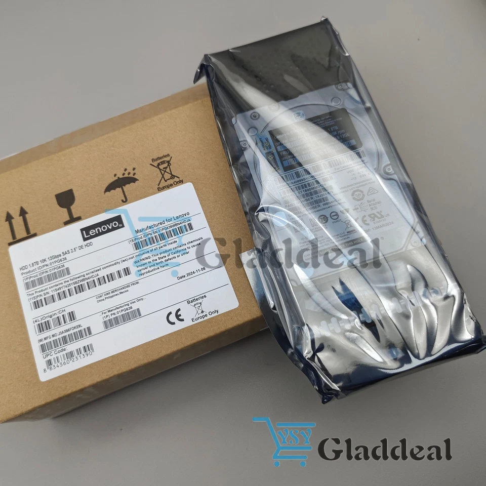 New Lenovo 01PG636 4XB7A14113 1.8TB SAS 10K 12Gb/s SAS 2.5" Hard Drive HDD - Image 1 of 4
