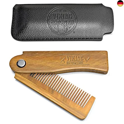 Viking Revolution - Bartkamm - Faltbarer Bartkamm Männer für Herren mit Etui - S
