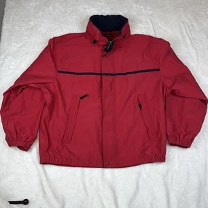 Nautica Mens XL NS-83 Red/Blue Color Block Hidden Hood Windbreaker Jacket - Picture 1 of 7