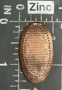 Ten 10 Commandments Moses Old Testament Bible Elongated Pressed Smashed Penny - Picture 1 of 2