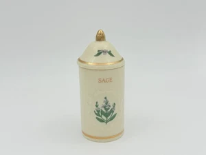 Vintage Lenox Spice Garden Sage Porcelain Canister 1992 Fine Gilded Kitchen Jar - Picture 1 of 9