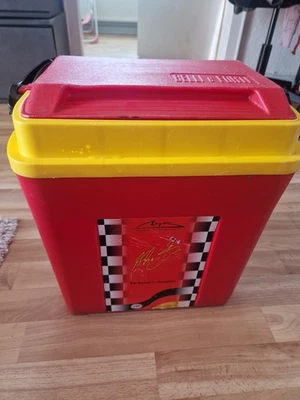 Kühlbox Mit Akku-deckel 30 L Gefrierbox Rot/gelb 12 Stunden Kühl Gefrierdeckel - Bild 1 von 4