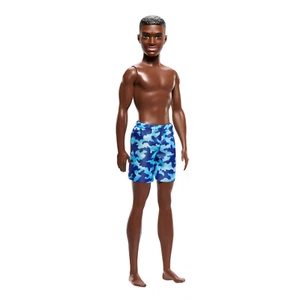 BARBIE BEACH KEN DOLL with Dark Brown Hair Wearing Blue Swimsuit - Picture 1 of 6
