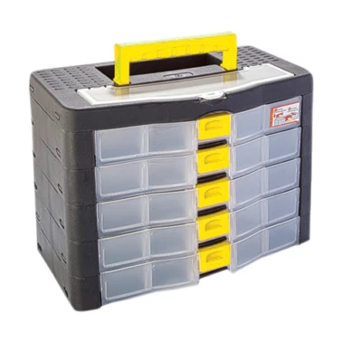Multi Drawer Storage Tool Box with Lid 5 Storey for Screws, Nails, Nuts, Bolts - Image 1 of 4