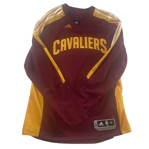 Adidas Men's XL NBA Cleveland Cavaliers Wine and Gold Long Sleeve Shirt - Picture 1 of 7