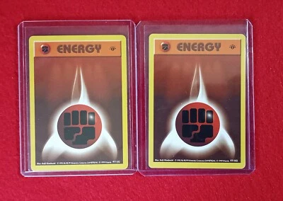 2 1999 Pokemon TCG Base Set 1st EDITION SHADOWLESS FIGHTING ENERGY  - Image 1 of 2