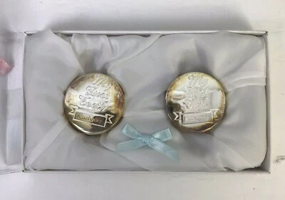 Skyway Keepsake My First Curl and Tooth Box Set Redondo Plata Grabado Rae Lynne Foto 1 de 4