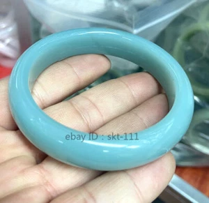 beautiful blue jade jadeite Women's Gemstone Bangle Bracelet 54-64mm - Picture 1 of 3