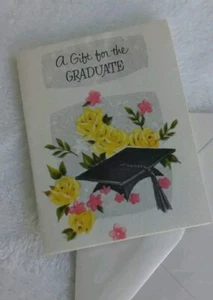 Adorable Vintage Graduation Card *Tiny! American Greetings 50s 60s - Picture 1 of 7