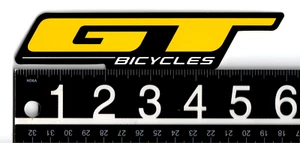 GT Bikes Sticker 6 in x 1.25 in Black/Yellow/White BMX Cycling Decal - Picture 1 of 1