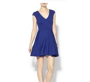 Women’s Fit & Flare Blue Cap Sleeve Dress by Eight Sixty Medium Beautiful - Picture 1 of 11