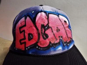 Cap EDGAR Graffiti name Novelty hat Black Mesh Snap back Truckers One Size - Picture 1 of 10