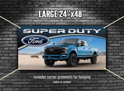 Ford F-250 F-350 Super Duty Temblor 24" x48" bandera garaje arte emblema Foto 1 de 2
