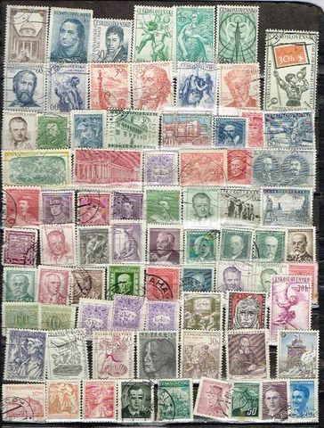 75 Assorted Canceled Postage sTamps from Czechoslovakia (13-206) Cover