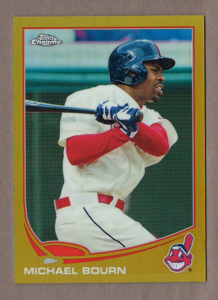 MICHAEL BOURN 2013 Topps Chrome GOLD REFRACTOR Parallel Card #44/50 Indians Ref - Image 1 of 1
