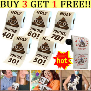 Funny Toilet Paper Roll Birthday Decoration 30th-80th Gifts for Women Men Gift