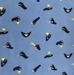 Tula Pink Fabric Homemade Busy Fingers Noon Blue 3/4 Yard - Picture 1 of 3