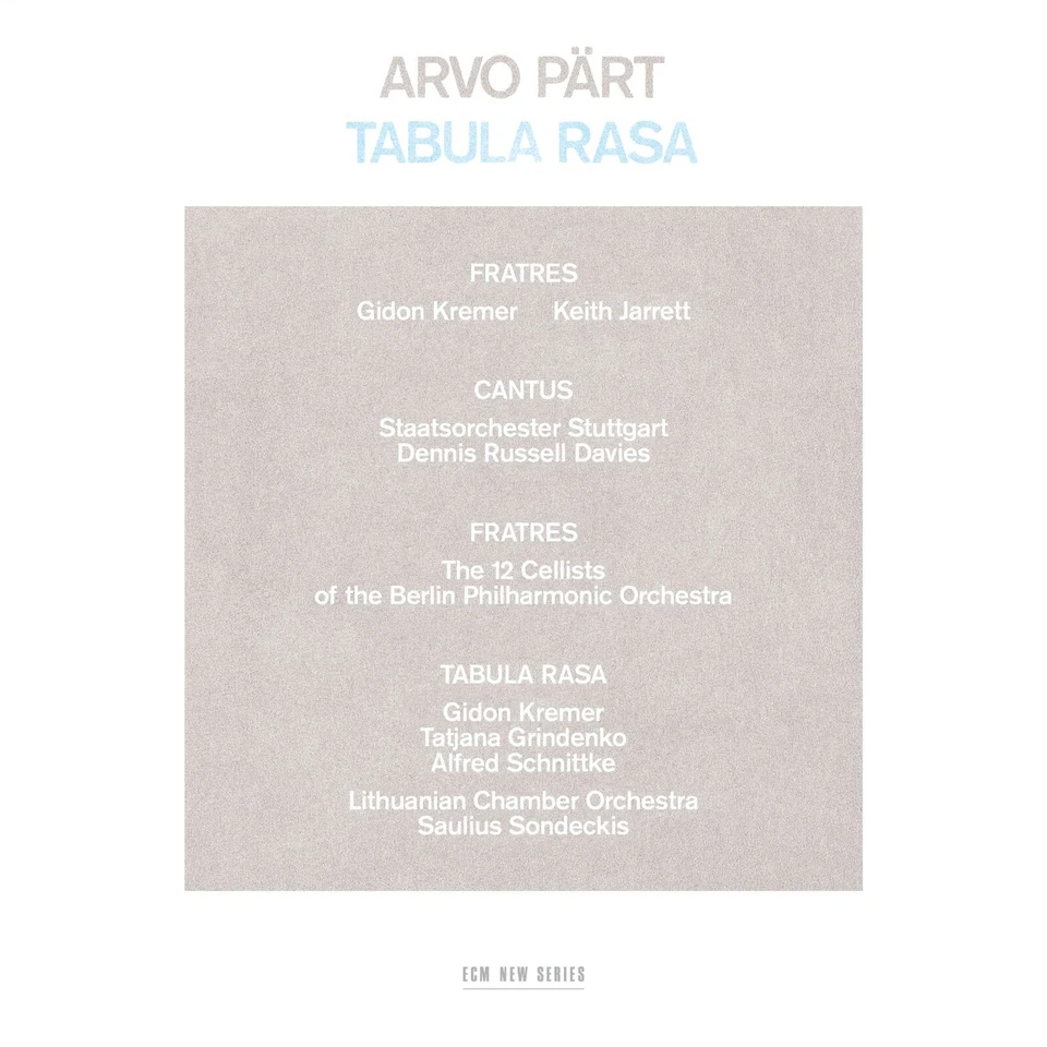 Arvo Pärt Tabula Rasa GIDON KREMER KEITH JARRETT RUSSELL DAVIES ECM 180g LP New - Image 1 of 1