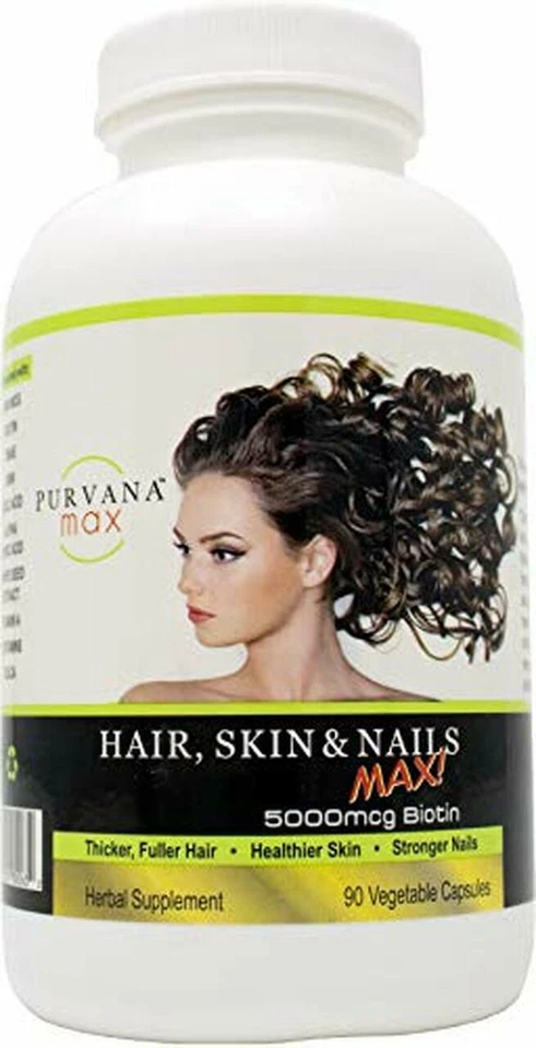 Purvana Cabello, Piel y Uñas 5000mcg Biotina 90 Cápsulas Foto 1 de 1