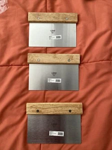 Winware by Winco - Set of 3 Stainless Steel Dough Scraper with Wood Handle ... - Picture 1 of 7