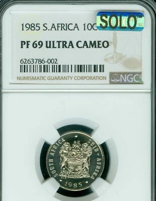 1985 SOUTH AFRICA 10 CENTS NGC PF69 UCAM MAC SOLO FINEST GRADE & SPOTLESS*  - Image 1 of 2
