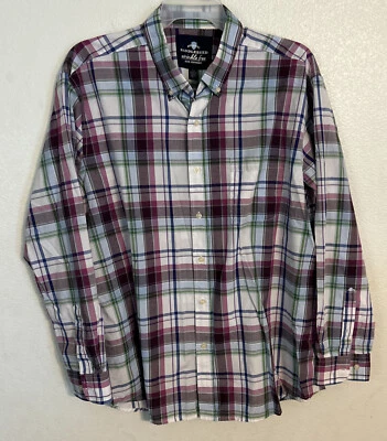 Saddlebred 2XL Button Up Long Sleeve Big &TallShirt Mens Plaid Wrinkle Free Euc  - Image 1 of 4