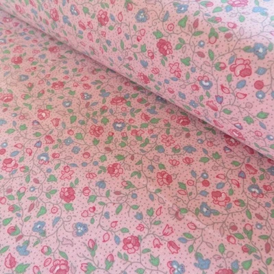 Yard ~ Country Floral Pink Roses On Pink ~ $3.99 Ships Any Amount Of Fabric. - Image 1 of 3