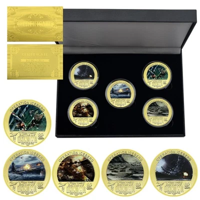 5件装/盒冲绳战役金币-二战冰山行动历史奖章 — 第 1/4 张图片