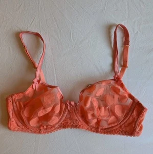 32B MIMI HOLLIDAY LACE UNDERWIRED BRA ~ ORANGE POLKA DOT ~ BNWT ~ *RRP £60* - Picture 1 of 7
