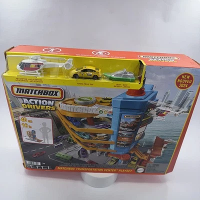 MATCHBOX ACTION DRIVERS TRANSPORTATION CENTER PLAYSET WITH HELICOPTER BOAT TAXI - Image 1 of 4
