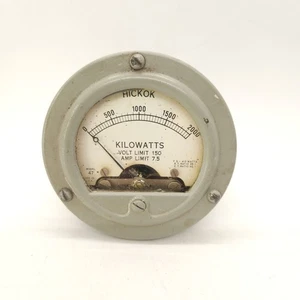 Hickok Vintage 3.5" Panel  Gauge Kilowatts Untested Decor Only Steampunk - Picture 1 of 3