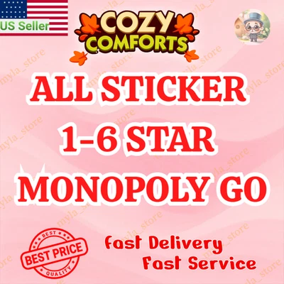 GOLD Stickers  Avaiable ⭐ Monopoly Stickers Go 1-6 Stars⭐ CHEAPEST PRICES🔥24/7 - Image 1 of 2