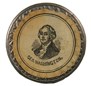 George Washington Portrait Pin Back Button - Picture 1 of 2
