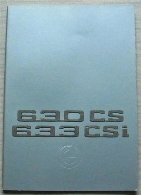 Folheto de vendas de carros BMW 630 CS e 633 CSi janeiro de 1976 #611070120 - Imagem 1 de 4