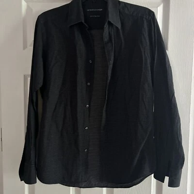 Camisa de Vestir MetropolitanView L 16 34/35 Negro Blanco Lunares Manga Larga 100% Algodón Foto 1 de 4