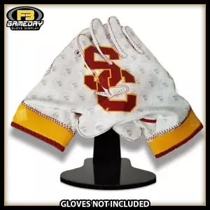 ¡Pantalla de guantes receptores de fútbol americano con soporte para guantes troyanos USC! PAC 12 - Imagen 1 de 10