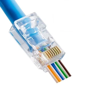 Cat6 Cat6a Pass Through RJ45 End Modular Plug UTP Ethernet Unshielded Connectors - Picture 1 of 5
