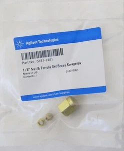Agilent 5181-7481 Ferrule Set Brass Swagelok, 1/8" Nut - SEALED - FAST SHIPPING - Picture 1 of 2