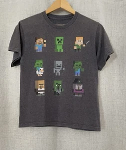 Mojang Official Minecraft Boys' Character Gray T-Shirt SIZE M (9-10) - Picture 1 of 4