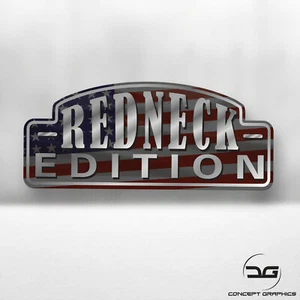 Redneck Edition Funny USA Pickup Truck Vinyl Decal Sticker Fits All Wheel Drive - Picture 1 of 3