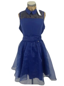 RINASCIMENTO DRESS LARGE NEW COBALT BLUE Bouffant Pouf Short Belt Formal BNWT - Picture 1 of 24