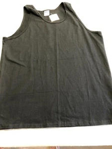 Gildan Tank Top Men's Extra Large New Sold Black Cotton Tee - Picture 1 of 4