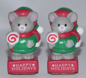Vtg Mouse Happy Holidays Christmas 3D Noteworthy Rubber Stamp Figure 90s Lot 2  - Picture 1 of 5