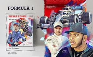 Sierra Leona - Pilotos de carreras de Fórmula 1 2019 - Hoja de recuerdo de sello - SRL190518b - Imagen 1 de 1