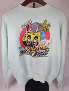Vintage California Raisins Cruizin Raisin Style Light Blue Sweatshirt 1988 - Picture 1 of 13