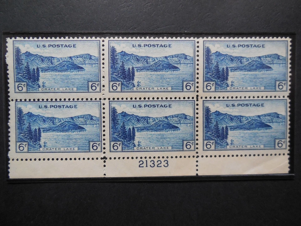 #745 6c Crater Lake Plate Block #21323 MNH OG  CV $20 "Includes New Mount" #2 - Image 1 of 1
