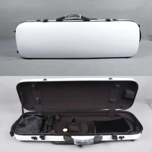 4/4 Violin case Carbon Fiber Violin Box Oblong white Strong Light Carry Violin - Picture 1 of 11